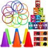 34 Pcs Carnival Game Sets for Kids Family,Bean Bag Ring Toss Knock Down Can,Outdoor Play Toys for Yard Camping Games Outside Sports for Holiday Birthday Halloween Christmas Party view 1