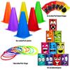 34 Pcs Carnival Game Sets for Kids Family,Bean Bag Ring Toss Knock Down Can,Outdoor Play Toys for Yard Camping Games Outside Sports for Holiday Birthday Halloween Christmas Party view 2
