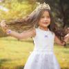 BAOBAOJOY Princess Jewelry for Little Girls, Handmade Bow Pearl Kids Jewelry Set, Stretch Necklace Bracelets Rings and Clip on Earrings, Perfect for Dress Up, Birthday Parties, Costume Play(Purple) view 2