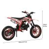 GIFZES Gas Dirt Bikes Kids 49cc 2 Stroke Dirt Bike Gas Motorcycle for Kids Off Road Gas Power Mini Pocket Motorcycle with Front Rear Disc Brakes, Shock Absorption Springs, Soft Seat Cushion Red view 2