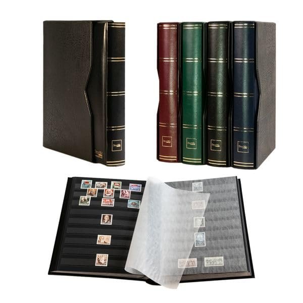 Prophila stockbook Stamp Album (New) 64 Black Sides with slipcase, Padded Black Cover