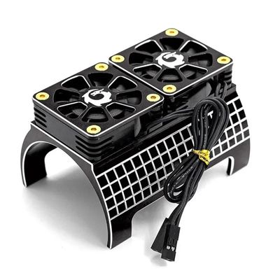 Metal Dual Cooling Fan 4985 1717 Motor Heat Sink for 1/5 for Trxs X-Maxx 6S 8S for ARR-ma for KRATON RC Car Upgrades Parts(Black)