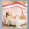 Mosquito Net for Double Bed, 4 Corners Canopy Bed Curtain Mosquito Net Bed with Stainless Steel Bracket, 3 Side Openings Design, Universal Mosquito Mesh Net (25mm),Light Coffee,120 * 200cm view 3