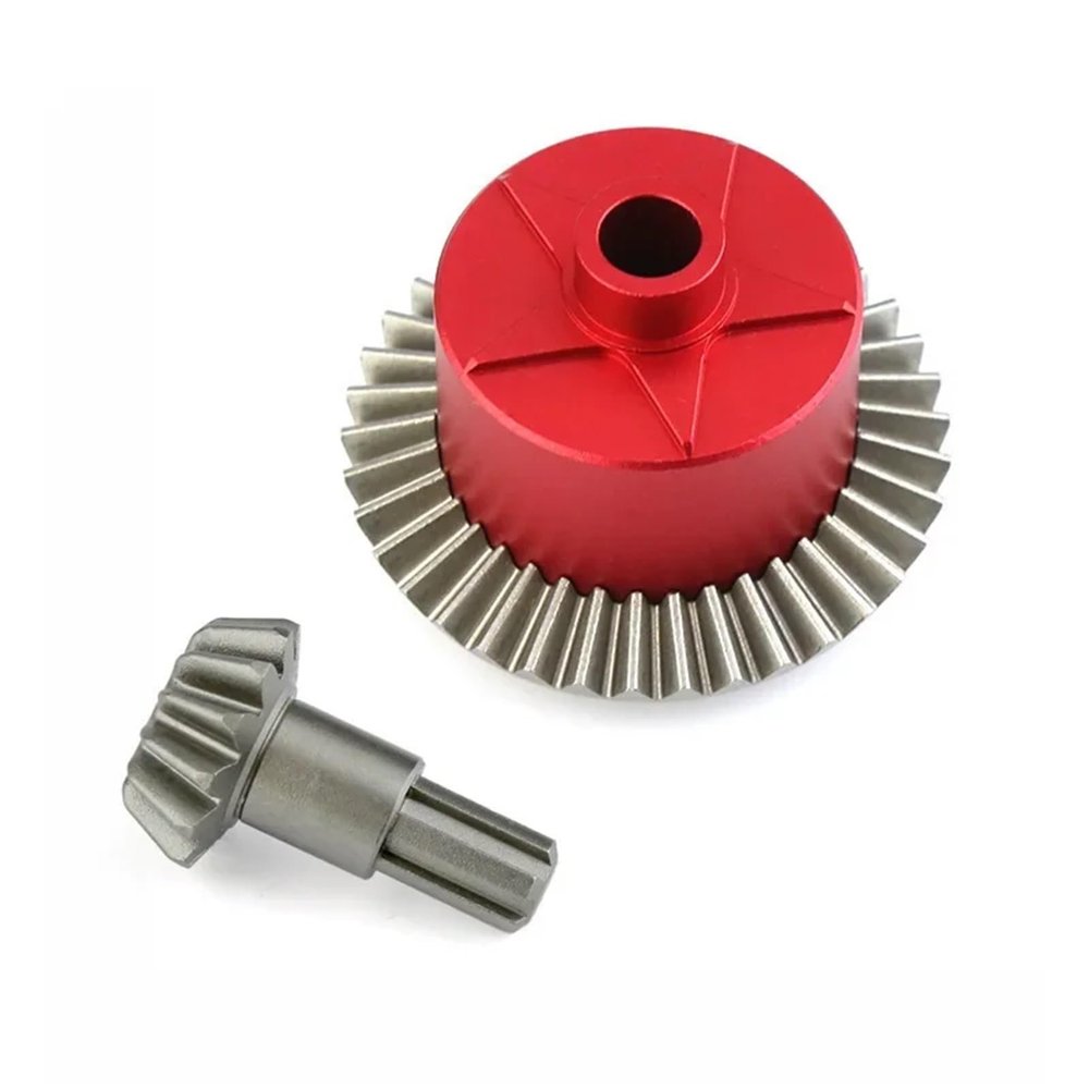 1 Set Gear Differential Case Front/Rear Steel Differential Gear Kits Replacement for ARR-MA for Senton for Kraron 1/10 RC Car Parts(Red)