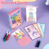 20/40 Pieces DIY Scratches Art, Handmade Scratch Painting Kits, Creative Postcard Design Scratch Paper, Scratch Painting Notebook, Squeegee Art Kit With Multi Color Pigments for Adults Kids (1 Set) view 4