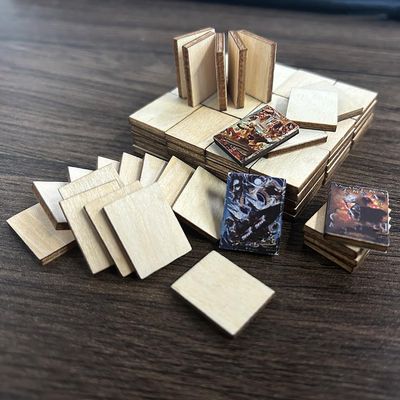 100 Pcs Blank Mini Books for Miniature Bookshelf, Wooden Anxiety Bookshelf Mini Books 1:12 Scale Dollhouse Books, DIY Crafts to Build Your Own Miniature Library Reading Books