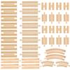 40 Pcs Wooden Male Female Train Track Adapters Straight Wood Train Track Bulk Train Track Expansion Packs Compatible with All Major Trains Railway view 1