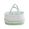 belupai Cotton Rope Woven Storage Basket, Baby Diaper Caddy Organizers Boho Portable Tote Bag with Detachable Compartments Macrame Storage Basket Tassel Travel Bag for Home view 1