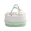 belupai Cotton Rope Woven Storage Basket, Baby Diaper Caddy Organizers Boho Portable Tote Bag with Detachable Compartments Macrame Storage Basket Tassel Travel Bag for Home view 2