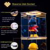 Jievmrs Acrylic Display Case Clear Plastic Display Box with USB Switch Cable, Openable Acrylic Cube Show Case for Storage Memorabilia, Desktop Transparent Bins with Wood Base(55x55x55cm(22"x22"x22")) view 3