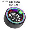 RCarmubWow RC 1.3" Beadlock Wheels 1.3 rc Wheels for RC Crawler 1/18 TRX4M,1/24 SCX24,Alloy Aluminium 1.3 Beadlock Wheels 1.3 rc Rims,4pcs,Black view 2