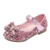 Girl's Dress Shoes Mary Jane Glitter Low Heel Wedding Party Princess Shoes for Toddler Mary Jane Shoes for Girls (Pink, 3.5-4 Years) view 1