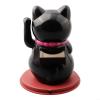 Solar-powered Automatic Waving Lucky Cat, Powered Lucky Cat, Solar Powered Cute Waving Cat, Automatic Waving Lucky Cat Figurine Ornament For Home Office Display(Black) view 2