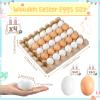 Beeveer 120 Pcs Unpainted Easter Wooden Eggs, Wood Easter Eggs to Paint with Natural Pulp Egg Cartons, Fake Eggs for Easter Egg Decorating, DIY Game, Kitchen Craft Adornment (White,Natural) view 2