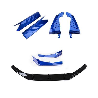 AXVBXZ AKASAKA Body Kit Compatible with Accord 10th 2018-2020 Car Front Bumper Spoiler Lip & Rear Diffuser Side Trim Cover Guard Canard Lid(Blue)