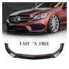 AXVBXZ Car Front Bumper Spoiler Lip Lower Body Kit Splitter Guard 2015-2018 Compatible with Benz C Class W205 C180 C250 C300 C400 Sport(Glossy Black) view 2