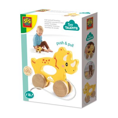 SES Creative Triceratops 13203 2-in-1 Wooden Pulling Animal