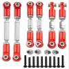 6PCS Aluminum Adjustable RC Tie Rods Linkage Turnbuckles Toe Links Set Upgrade Parts for 1/8 Mojave 4S 4X4 BLX RC Car (Red) view 1