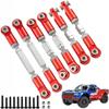 6PCS Aluminum Adjustable RC Tie Rods Linkage Turnbuckles Toe Links Set Upgrade Parts for 1/8 Mojave 4S 4X4 BLX RC Car (Red) view 3