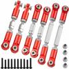 6PCS Aluminum Adjustable RC Tie Rods Linkage Turnbuckles Toe Links Set Upgrade Parts for 1/8 Mojave 4S 4X4 BLX RC Car (Red) view 4