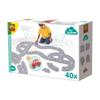 SES Creative 13152 Felt Road Set 40 Pieces with Car - Play Set for Children from 24 Months - Personalise Your Streets with Straight and Curved Parts - Includes a Wooden Car view 1