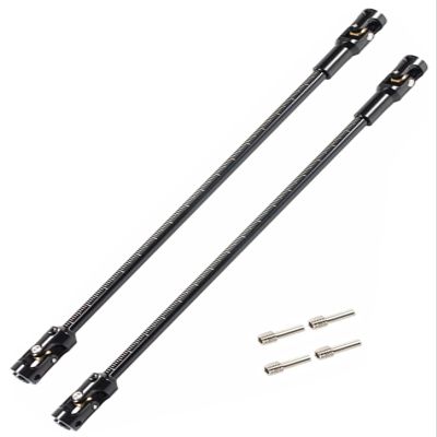 2PCS Stainless Steel Cut to Length Driveshaft 68-229mm U-Joint Drive Shaft Upgrade Parts for 1/10 LCG DIY RC Crawler SCX10 I SCX10 II SCX10 III TRX4 Capra(Black)