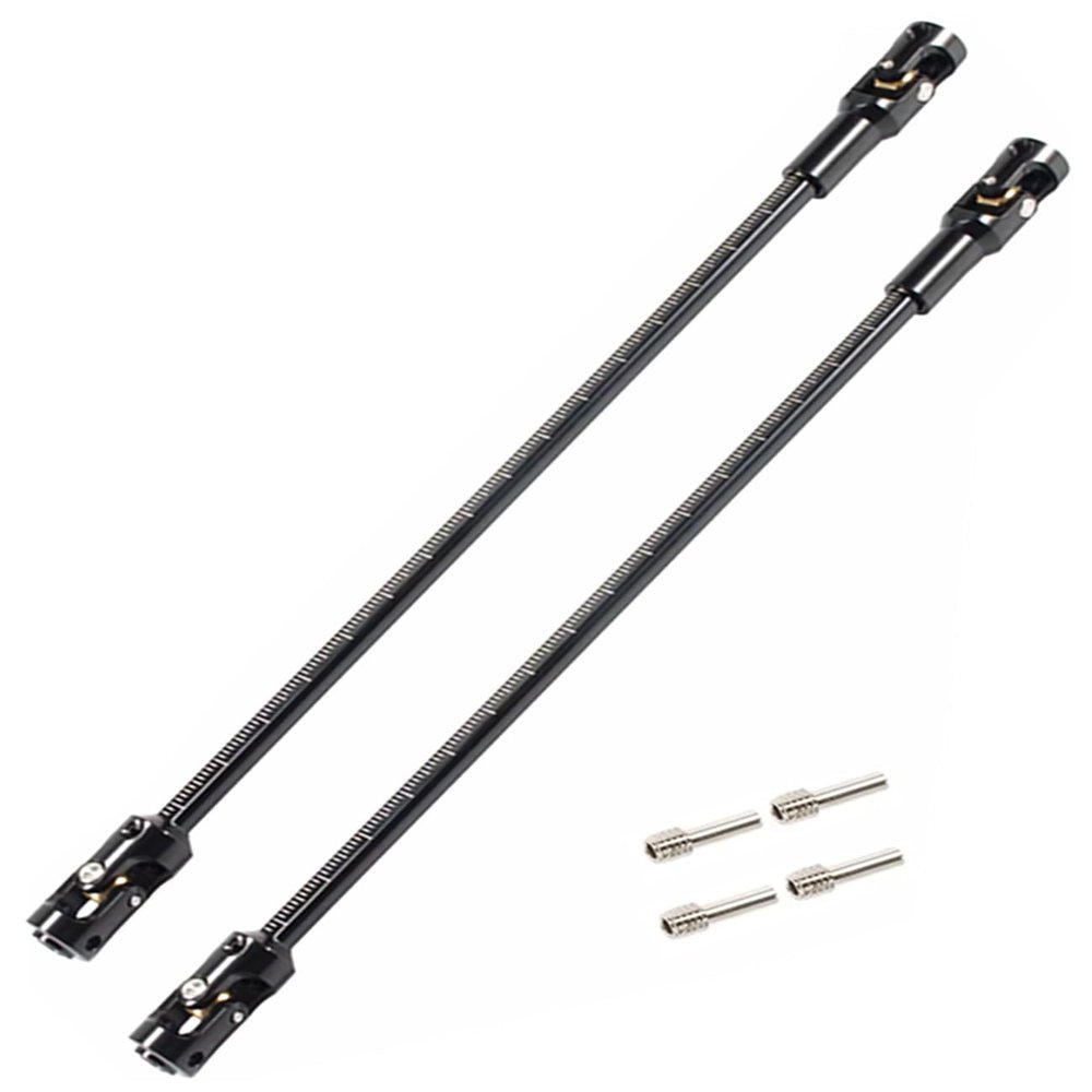2PCS Stainless Steel Cut to Length Driveshaft 68-229mm U-Joint Drive Shaft Upgrade Parts for 1/10 LCG DIY RC Crawler SCX10 I SCX10 II SCX10 III TRX4 Capra(Black)
