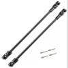 2PCS Stainless Steel Cut to Length Driveshaft 68-229mm U-Joint Drive Shaft Upgrade Parts for 1/10 LCG DIY RC Crawler SCX10 I SCX10 II SCX10 III TRX4 Capra(Black) view 1