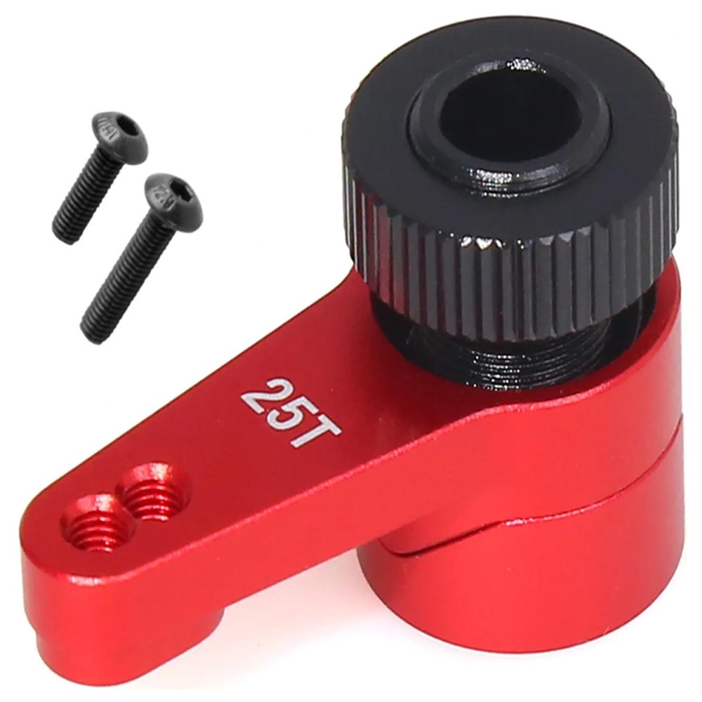 Aluminum 25T Servo Arm Servo Saver Set Upgrade Parts for Axial 1/10 RBX10 SCX10 90046 Capra 1.9 UTB LOSI 1/8 LMT Solid AXLE 4WD Monster Truck LOS04022 RC Car(Red)