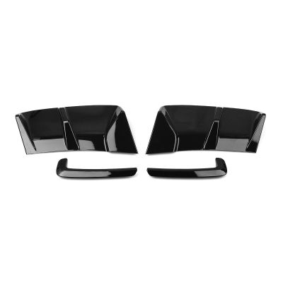AXVBXZ Black Car Rear Bumper Side Spoiler Splitter Cover & Fog Light Cover Lamp Frame Trim Compatible with BMW IX3 2022-2023