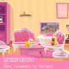 36Pcs Dollhouse Furniture Sets,Miniature 1:12 Scale Doll House Accessories and Furniture with Cat,Dog,Kitchen, Dining Room, Living Room,Bedroom for Playhouse Toy(Pink) view 3