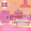 36Pcs Dollhouse Furniture Sets,Miniature 1:12 Scale Doll House Accessories and Furniture with Cat,Dog,Kitchen, Dining Room, Living Room,Bedroom for Playhouse Toy(Pink) view 4