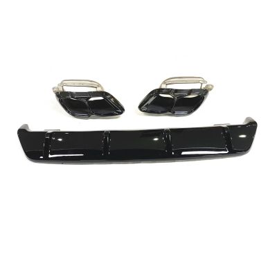 AXVBXZ Rear Bumper Diffuser Spoiler Lip Boot Splitter Cover + Tail Exhaust Muffler Tip Pipe Compatible with BMW G06 LCI X6 2020-2024