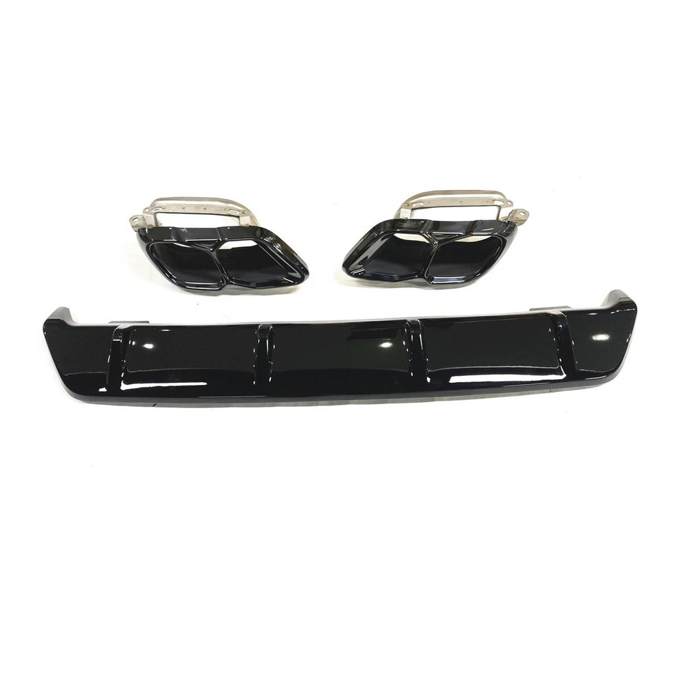 AXVBXZ Rear Bumper Diffuser Spoiler Lip Boot Splitter Cover + Tail Exhaust Muffler Tip Pipe Compatible with BMW G06 LCI X6 2020-2024