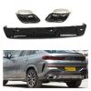 AXVBXZ Rear Bumper Diffuser Spoiler Lip Boot Splitter Cover + Tail Exhaust Muffler Tip Pipe Compatible with BMW G06 LCI X6 2020-2024 view 2