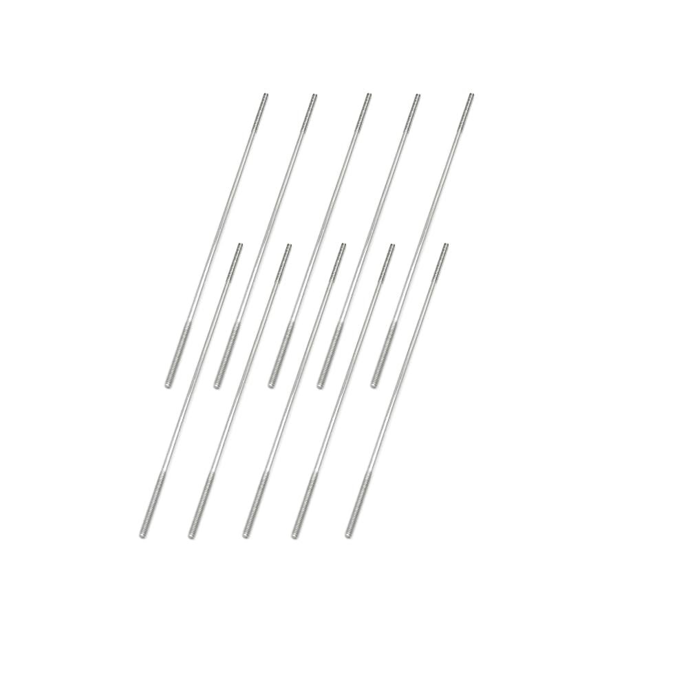 10PCS RC Toy Pushrod Connector Double End Threaded Rod Stainless Steel Rod Linkage for RC Airplane Helicopter Car Boat DIY Model Toy Parts (M2X100mm)