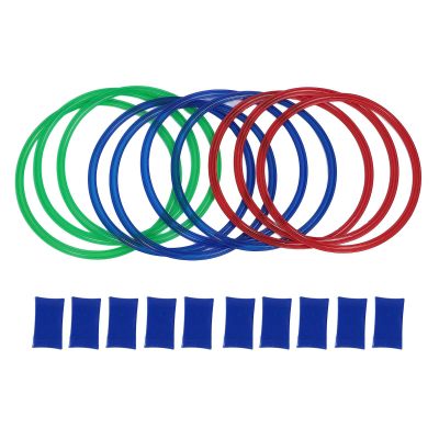 Asixxsix Hopscotch Ring Game, 11inch Plastic Round Hoops with 10 Connectors, Kids Exercise Hoop Rings, Outdoor Indoor Obstacle Course for Kids Playground Training