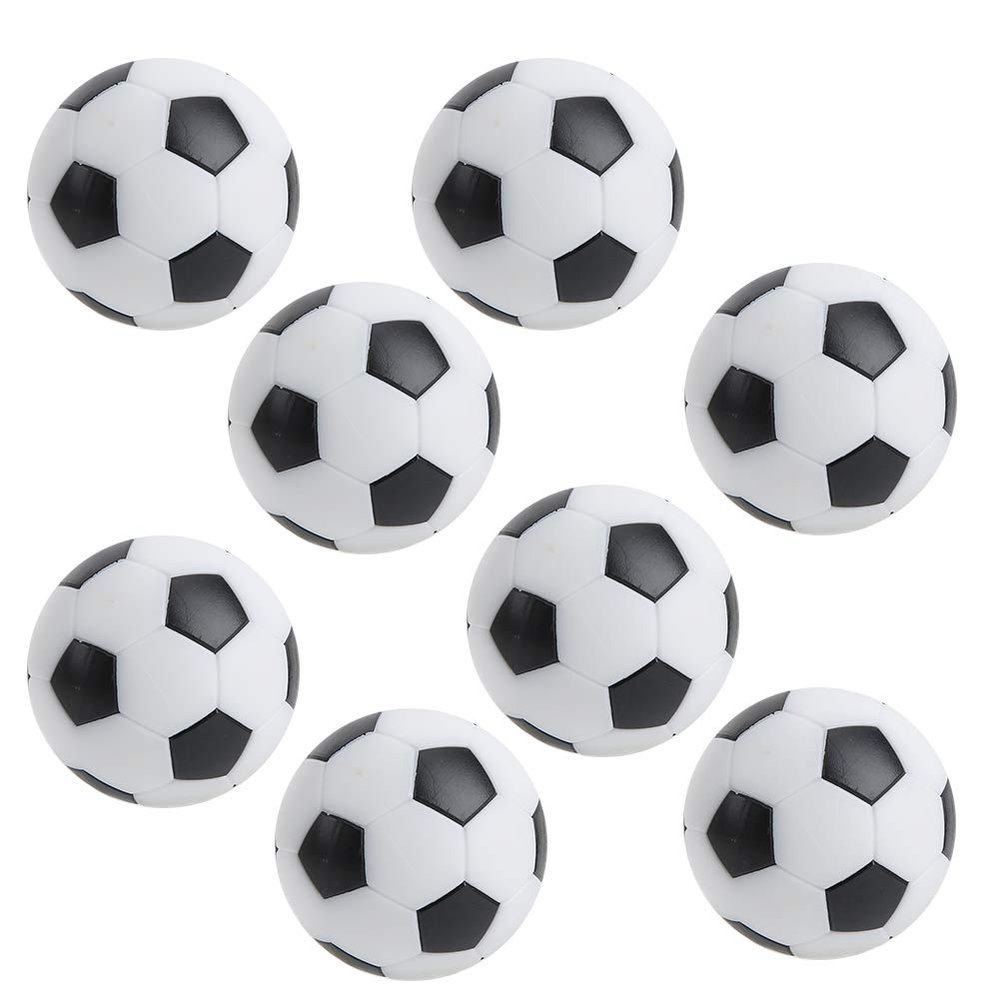 8Pcs Mini Table Soccer Balls, 32mm Children Football Table Game Machine Accessory, Strong &, Black White Patterns, 1.26in Diameter, for Leisure Sports Room, Classroom Rewards