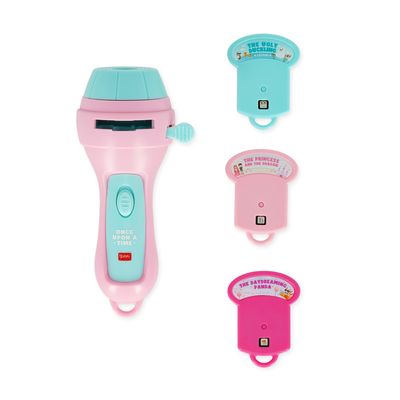 Legami - Once Upon a Time Pink Stories Projecting Flashlight, Projects 3 Fairy Tales for Children, 3 Discs with 8 Slides Each, AAA Batteries Not Included, 7 x 14.5 x 6.4 cm