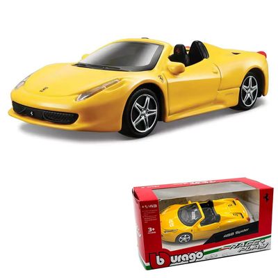 1:43 Scale Ferrari Series Model Race and Play Collection Diecast Metal Car (458 Spider Yellow)