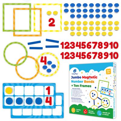 84 PCS Magnetic Number Bonds & Magnetic Ten Frames Set - Jumbo 10 Frames for Classroom, Numbers for Whiteboard, Math Counters Math Manipulatives, Classroom Must Haves - Simply Magic