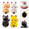 Solar-powered Automatic Waving Lucky Cat, Solar Powered Automatic Waving Cat, Lucky Cat Waving Arms, Lovely Chinese Cat, Solar Fortune Cat Statue Decorations for Decorating Front Desk(White) view 4