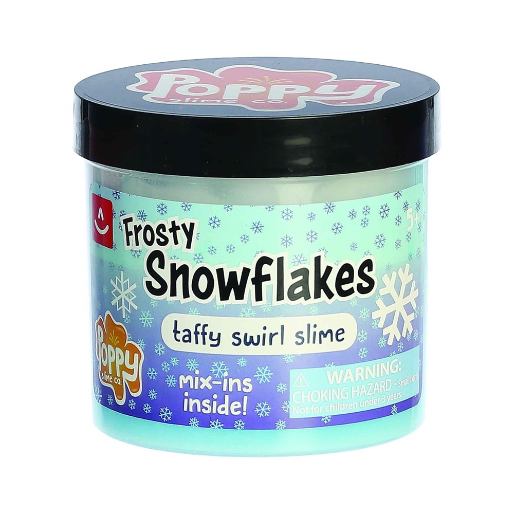 Aurora Toys Festive Poppy Slime Co. Frosty Snowflakes Slime Toy - Sensory Play for Fun Playdates - for Kids 5+ Years, Adults, and Parents - Blue 11.3 oz