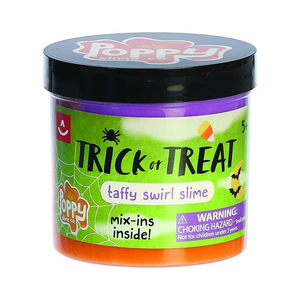 Aurora Toys Spooky Poppy Slime Co. Trick Or Treat Slime Toy - Sensory Play for Fun Playdates - for Kids 5+ Years, Adults, and Parents - Purple and Orange 11.3 oz