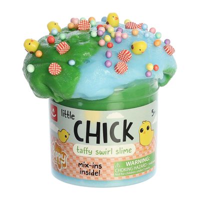 Aurora Toys Gooey Poppy Slime Co. Little Chick Slime Toy - Sensory Play for Fun Playdates - for Kids 5+ Years, Adults, and Parents - Green and Yellow 11.3 oz
