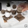 Marble Tic Tac Toe Set | Decorative Round Tic Tac Toe Game Set | Coffee Table Decor - Coffee Table Game - Tabletop Game - Room Decor - Modern Home Decor - Bookshelf Decor (Brown and White Marble) view 2