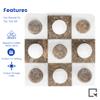 Marble Tic Tac Toe Set | Decorative Round Tic Tac Toe Game Set | Coffee Table Decor - Coffee Table Game - Tabletop Game - Room Decor - Modern Home Decor - Bookshelf Decor (Brown and White Marble) view 3
