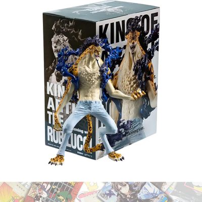 BANDAI SPIRITS The Rob Lucci Awakening Ver.: 19cm King of Artist Statue Figurine Bundled with 1 A.C.G. Compatible Theme Trading Card (89652)