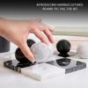 Marble Tic Tac Toe Set | Decorative Tic Tac Toe Game Set | Coffee Table Decor - Coffee Table Game - Tabletop Game - Room Decor - Modern Home Decor - Bookshelf Decor (Black and White Marble) view 2