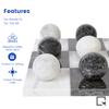Marble Tic Tac Toe Set | Decorative Tic Tac Toe Game Set | Coffee Table Decor - Coffee Table Game - Tabletop Game - Room Decor - Modern Home Decor - Bookshelf Decor (Black and White Marble) view 4